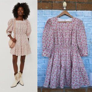 HYACINTH HOUSE Pink and Red FloralMaddie Mini Dress size medium